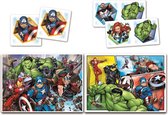 Clementoni - Super kit puzzel en spellen 4in1 - Marvel The Avengers, puzzels kinderen
