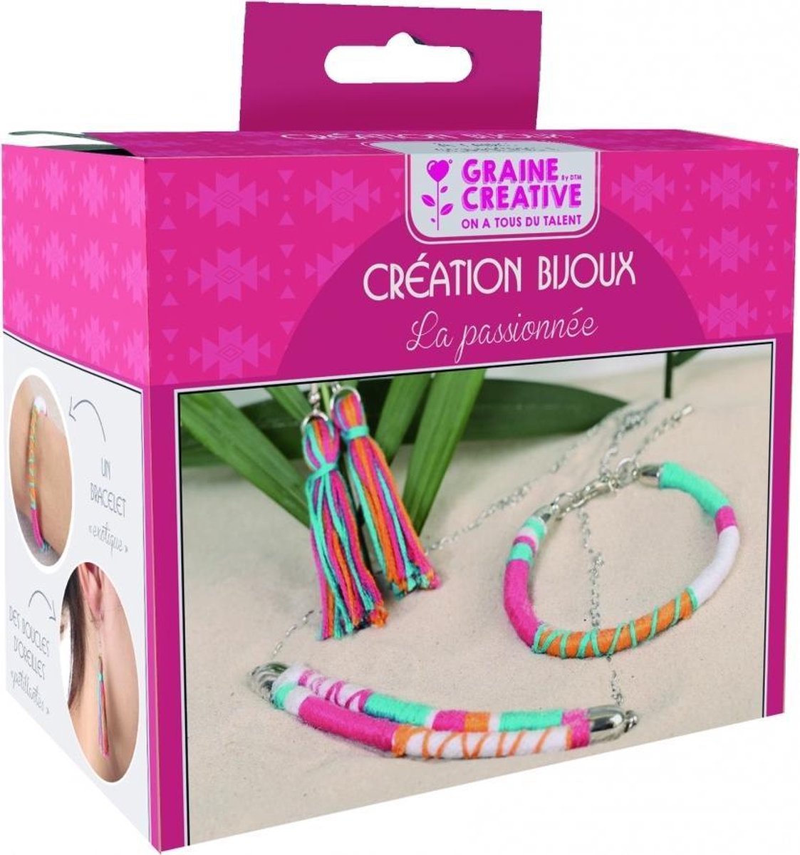 GRAINES CREATIVES - Sieradenmaakset meerkleurige parure 12,5 x 13 cm compleet