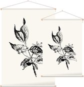 Kardinaalsmuts zwart-wit (Spindle Tree) - Foto op Textielposter - 40 x 60 cm