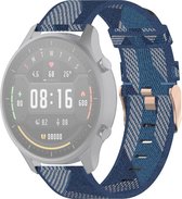 22 mm streep geweven nylon polsband horlogeband voor Geschikt voor Xiaomi Mi horloge kleur, Garmin Vivoactive 4 (blauw)