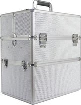 Nagel koffer - Beauty Case - XL - Wit met glitters - met speciale vakjes voor jouw gel lakken - veel opbergruimte