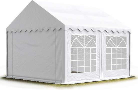 Crack pot Regenachtig ten tweede Partytent feesttent 3x3 m tuinpaviljoen -tent PVC 700 N in wit waterdicht |  bol.com