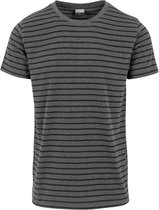 Urban Classics Heren Tshirt -XL- Striped Grijs/Zwart