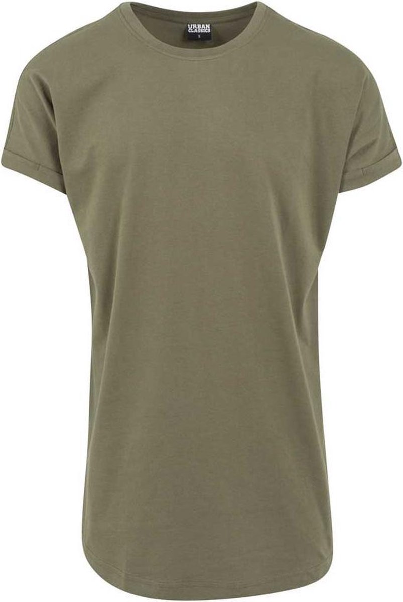 Urban Classics Long Shaped Turnup Heren T-shirt M Groen