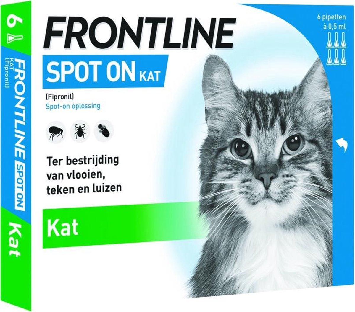 Frontline Spot-On Anti vlooienmiddel Kat - 6 pipetten | bol.com
