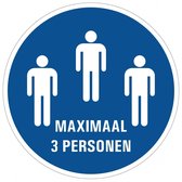 Maximaal 3 personen bord - kunststof 100 mm