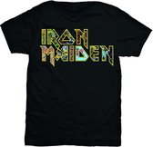 Iron Maiden Heren Tshirt -XXL- Eddie Logo Zwart