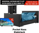 Boxspring Deventer Elektrische vertelbaar Met voetbord tv lift en een gratis Tv Smart 180x200