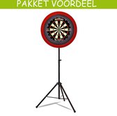 Lena Heavy Duty Dartstandaard + Dartbordverlichting Basic (Rood)