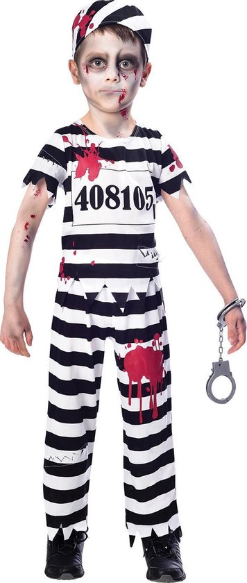 Zombie gevangene pak voor jongens 9/10j - Verkleedkleding