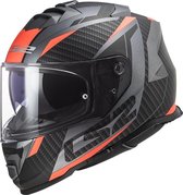 LS2 FF800 Storm motorhelm Racer mat titanium fluo oranje