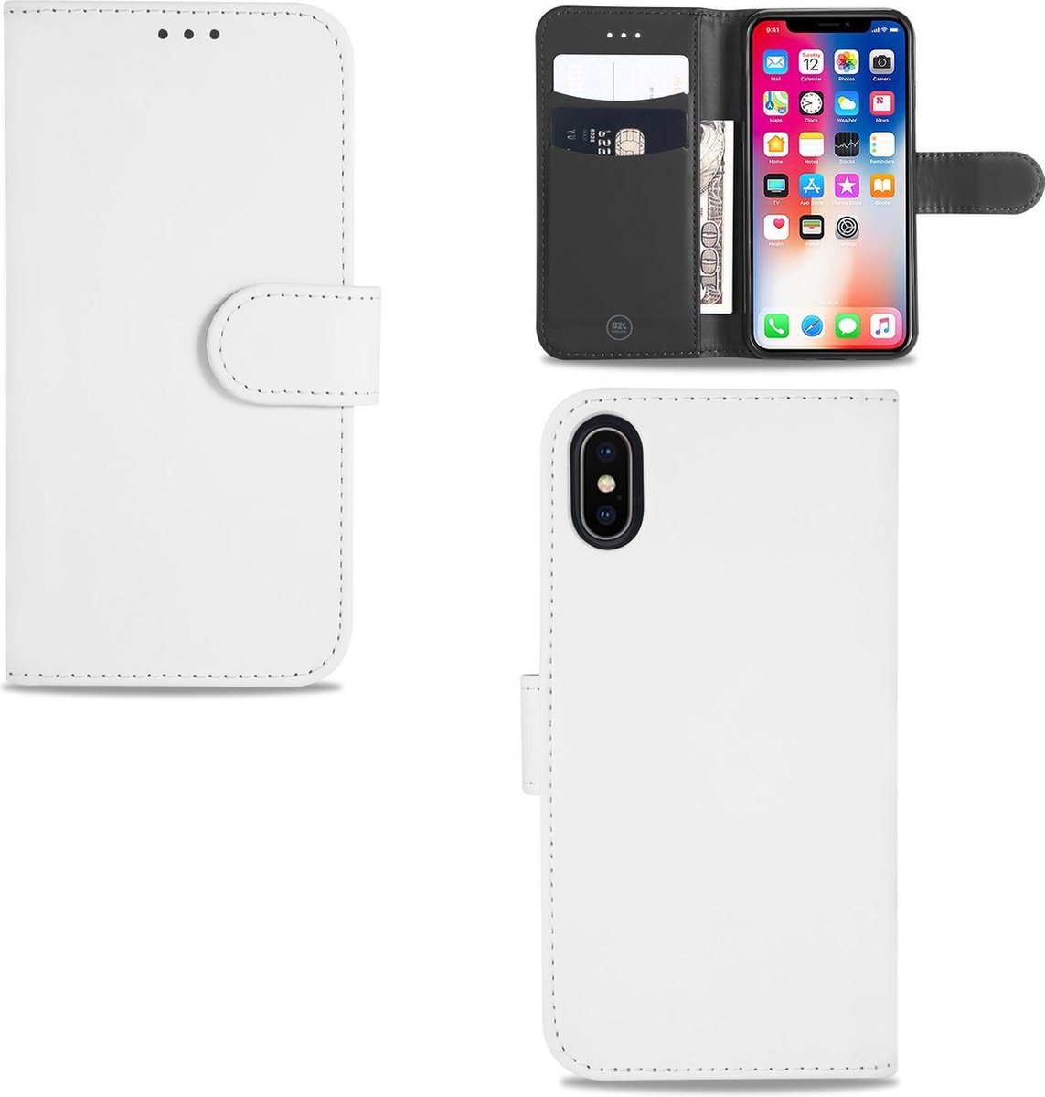 Apple iPhone Xs Max Telefoonhoesje Wit met Pasjeshouder