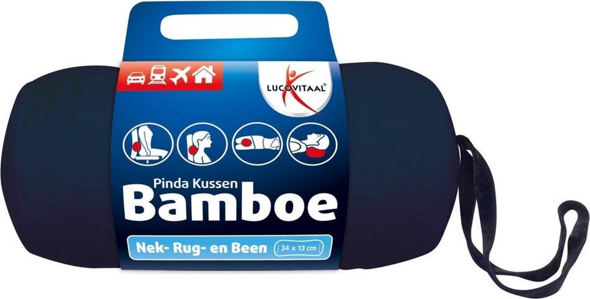 Lucovitaal Bamboe Pinda Kussen Blauw 1ST