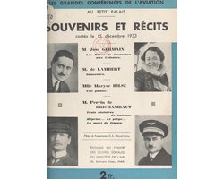 Souvenirs et récits contés le 15 décembre 1933