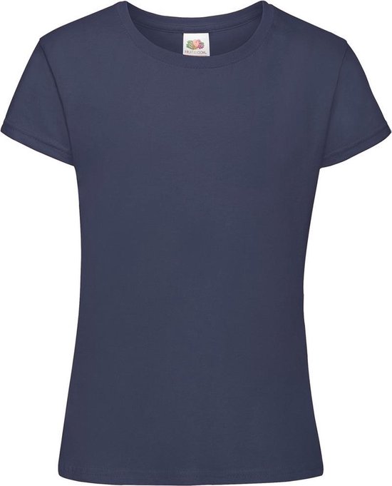 T-shirt à manches courtes Sofspun pour filles Fruit Of The Loom . ( Blauw Marine )