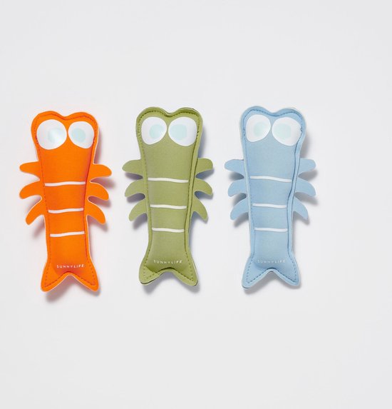 Sunnylife - Kids Swimtime Dive Buddies Sonny the Sea Creature Blue Neon Orange - Neopreen - Multicolor