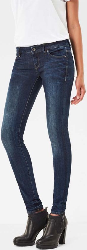 G-STAR 3301 Low Skinny Jeans - Dames - Dark Aged - W24 X L34