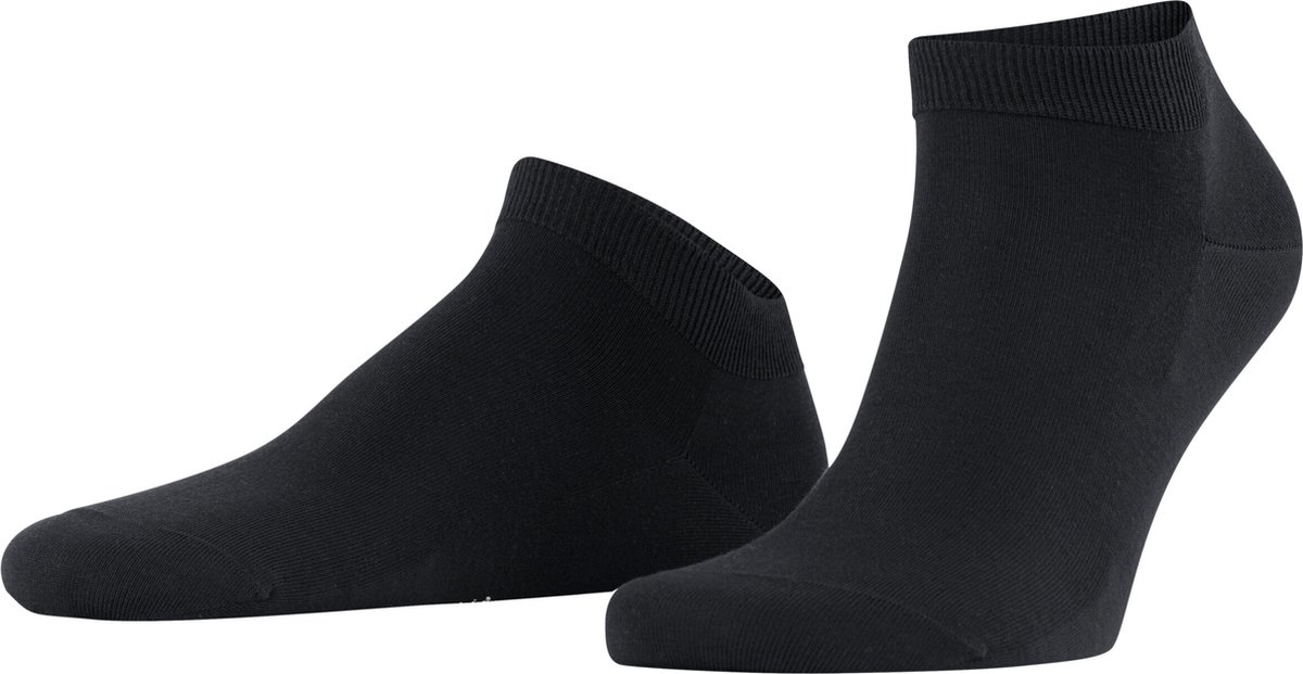 FALKE ClimaWool kort eenkleurig wol lyocell sneakersokken enkelsokken heren zwart - maat 43-44
