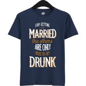 Am Getting Married | Vrijgezellenfeest Cadeau Man - Groom To Be Bachelor Party - Grappig Bruiloft En Bruidegom Bier Shirt - T-Shirt - Unisex - Navy Blue - Maat 3XL