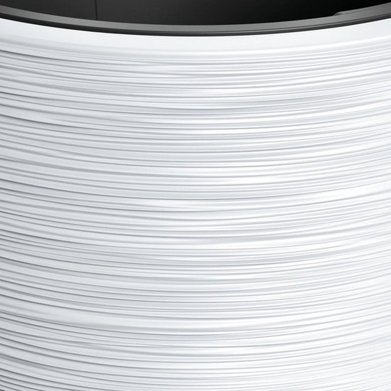 Prosperplast Cache-pot/pot de fleurs Furu Stripes - extérieur/intérieur - plastique - blanc - D40 x H40 cm - avec pot intérieur