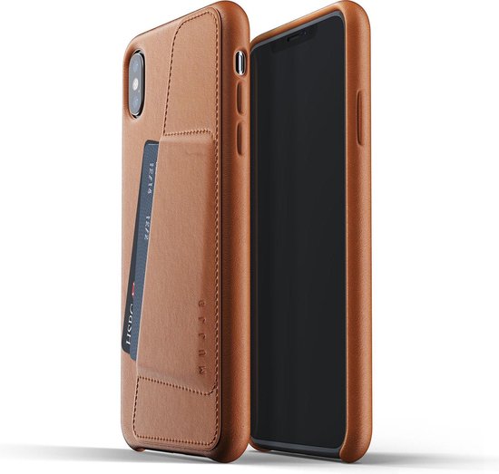 Mujjo Full Leather Wallet iPhone XS Max tan
