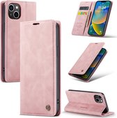 Casemania Hoesje Geschikt voor Apple iPhone 15 Pale Pink - Portemonnee Book Case