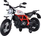Ducati Scrambler - Elektrische kindermotor - 12V Accu Motor - Voor Jongens en Meisjes - EVA banden - Wit