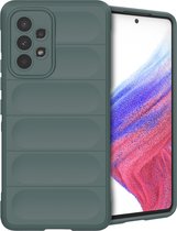 iMoshion Hoesje Geschikt voor Samsung Galaxy A53 Hoesje Siliconen - iMoshion EasyGrip Backcover - Donkergroen