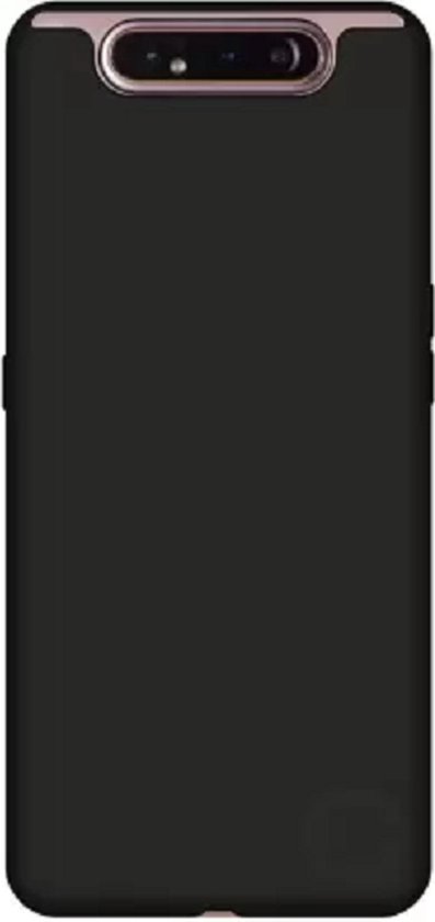 Coque arrière en TPU noire pour Samsung Galaxy A80, avec un contour cuivré autour de l'appareil photo.