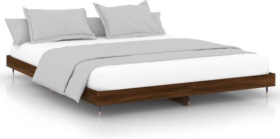 vidaXL-Bedframe-bewerkt-hout-bruin-eikenkleur-180x200-cm