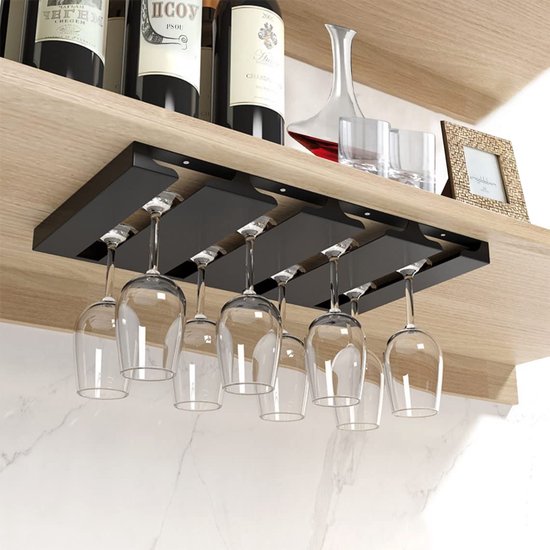Porte Verres suspendu support de verre à vin sous l'armoire étagère à verres  à pied