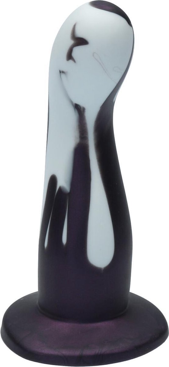 Goedkoopste Ylva & Dite - Leda - Siliconen G-spot / Prostaat dildo - Made in Holland - Pastel Grijs / Donker Paars Metallic