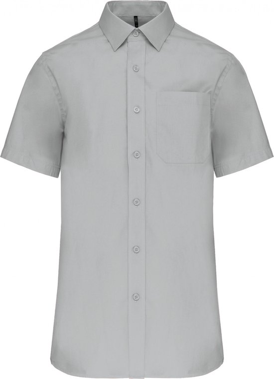 Overhemd Heren 6XL Kariban Korte mouw Snow Grey 100% Katoen