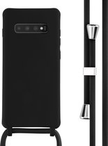iMoshion Hoesje Geschikt voor Samsung Galaxy S10 Plus Hoesje Met Koord - iMoshion Siliconen hoesje met koord - Zwart