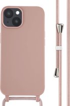 iMoshion Hoesje Met Koord Geschikt voor iPhone 14 - iMoshion Siliconen hoesje met koord - roze
