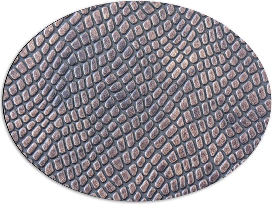 Dibond Ovaal - Patroon van Grijs Reliëf - 80x60 cm Foto op Ovaal (Met Ophangsysteem)