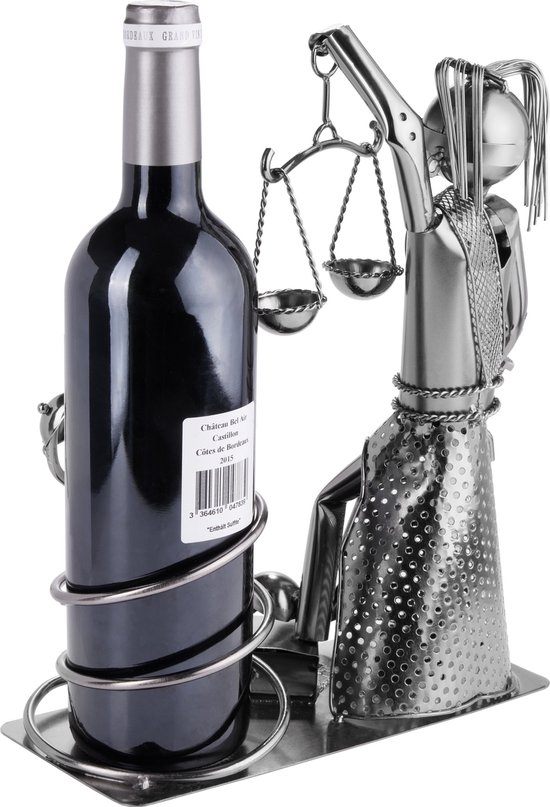 Weinflaschenhalter Physiotherapeut - Metall Flaschenhalter Physiotherapie - Wein Geschenk für Masseure und Physiotherapeuten - Flaschenständer Skulptur inklusive Geschenkkarte | Online Shop Europe