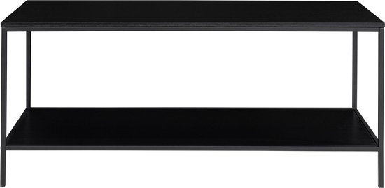 Scandibasic - TV-meubel - zwart - melamine spaanplaat - 2 leggers - staal frame - zwart - 100x45x36cm