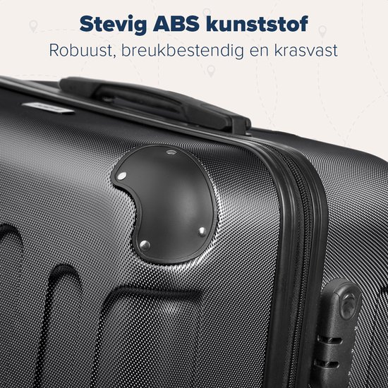 TRVLMORE Handbagage Koffer met Wielen - Cijferslot - 54x36x20cm - 38L - Zwart