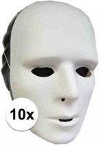 10x Witte grimeermaskers om zelf te versieren- Verkleedmaskers