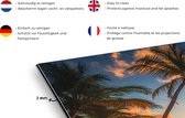 Spatscherm keuken 120x80 cm - Kookplaat achterwand Strand - Zee - Palmboom - Zonsondergang - Muurbeschermer - Spatwand fornuis - Hoogwaardig aluminium