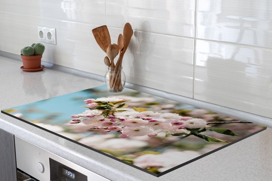 KitchenYeah® Inductie beschermer 80x52 cm - Bloemen - Bloesem - Lente - Kookplaataccessoires - Afdekplaat voor kookplaat - Inductiebeschermer - Inductiemat - Inductieplaat mat