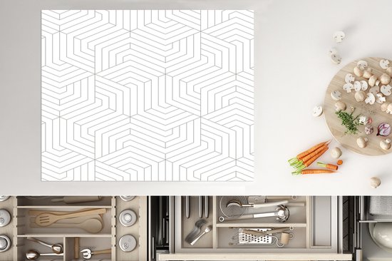 KitchenYeah® Inductie beschermer 65x52 cm - Abstract - Patronen - Design - Lijn - Kookplaataccessoires - Afdekplaat voor kookplaat - Inductiebeschermer - Inductiemat - Inductieplaat mat
