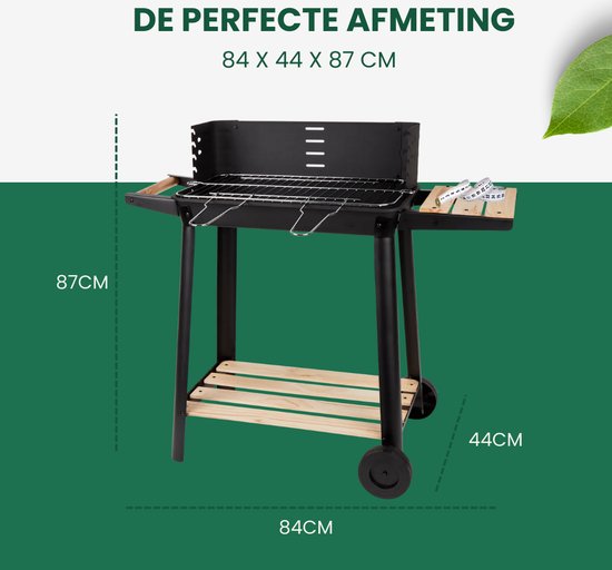Barbecue van Rlek Online - 4x GRATIS BBQ Accessoires - BBQ - Zwarte Barbecue op Wieltjes - HOUTSKOOL BBQ — afbeelding 5