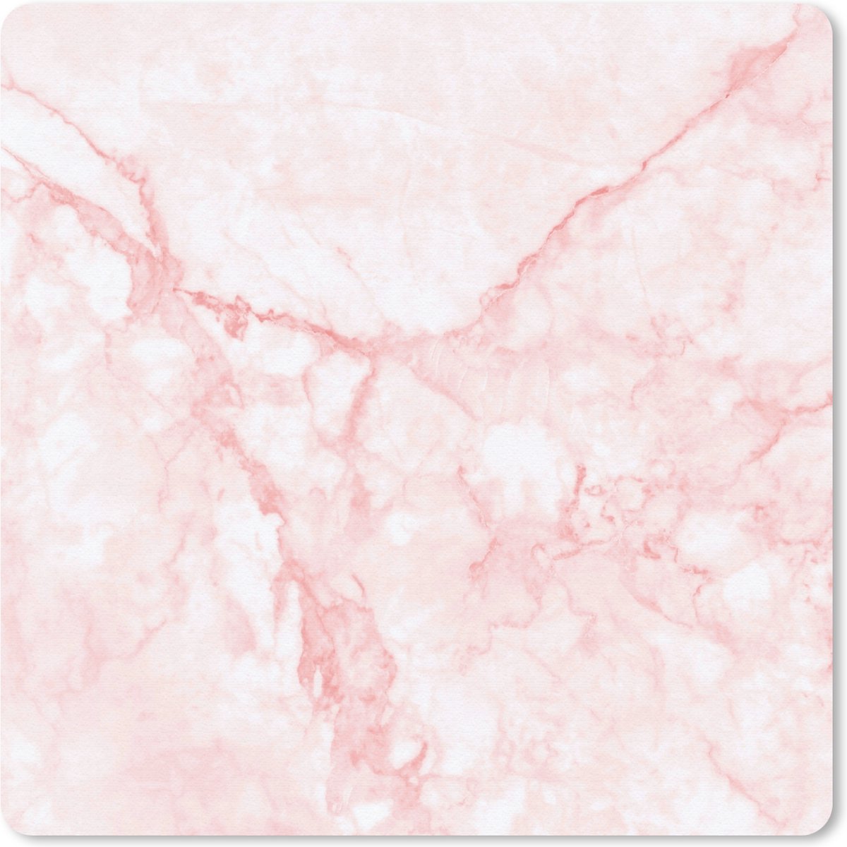 Muismat 30x30 cm - Mousepad Marmer - Wit - Roze - Chic - Muismatten