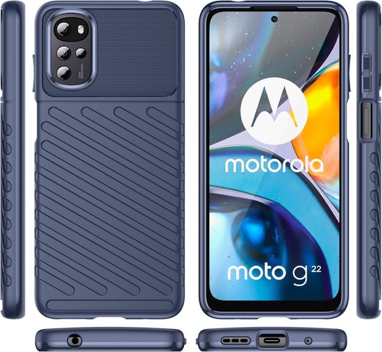 Coque Arrière en TPU Rugged Shield - Coque Motorola Moto G22 - Blauw