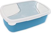 Broodtrommel Blauw - Lunchbox - Brooddoos - Blauw - Minimalisme - Abstract - 18x12x6 cm - Kinderen - Jongen