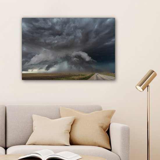 Peintures sur toile - Tornado Chase Texas - 90x60 cm - Décoration murale