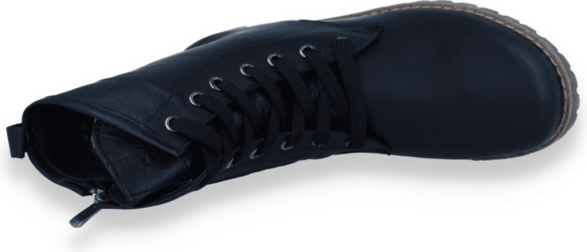 Andrea Conti Dames Leren Veter Enkellaars Uitneembaar Voetbed 0342847002 Zwart