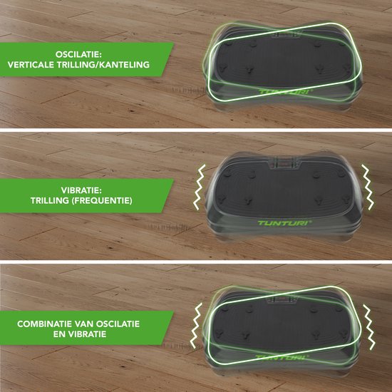 Tunturi Cardio Fit V20 Trilplaat - Incl. Fitnesstoel - Vibration plate - 30 Snelheden - 3 programma's - Vibratie en oscillatie - incl. gratis fitness app